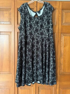 torrid Black Lace-Overlay Fit & Flare Dress